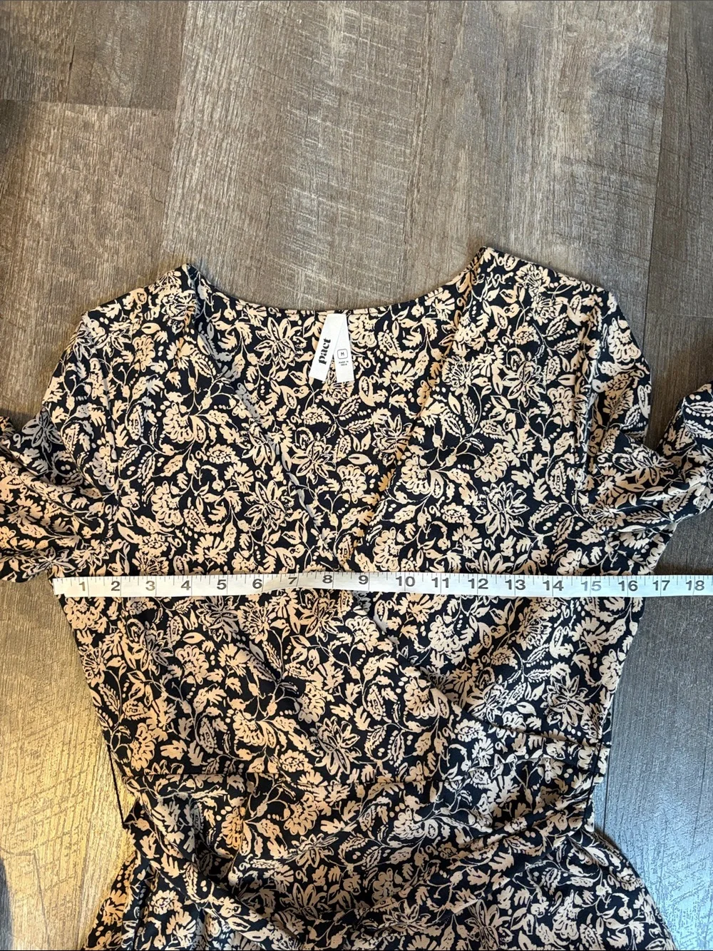Pact Paisley Blossoms Black Fit & Flare Organic Cotton Dress size M